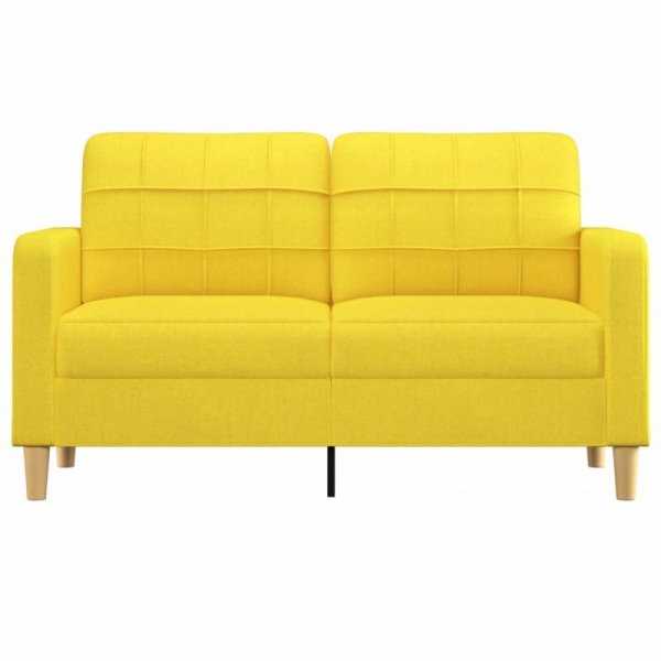 Sofa 2-osobowa, jasnożółta, 140 cm, tapicerowana tkaniną