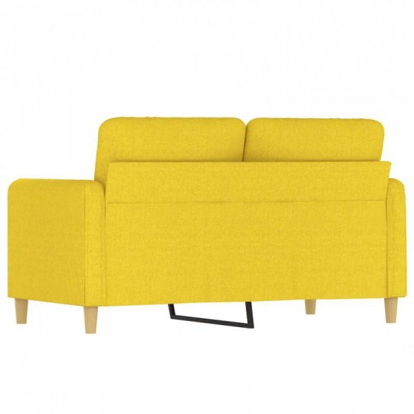 Sofa 2-osobowa, jasnożółta, 120 cm, tapicerowana tkaniną