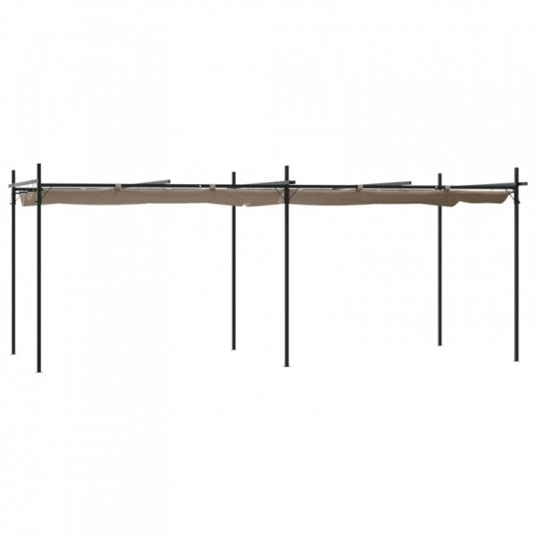 Pergola ze zwijanym dachem, taupe, 589x292x230 cm