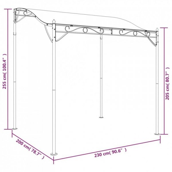 Zadaszenie, kremowe, 2x2,3 m, 180 g/m², tkanina i stal