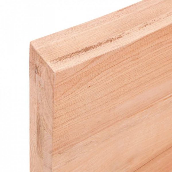 Półka, brązowa, 200x50x(2-6) cm, lakierowane lite drewno dębowe