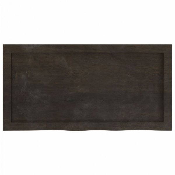 Półka, ciemnobrązowa, 80x40x(2-4) cm, wykończone drewno dębowe