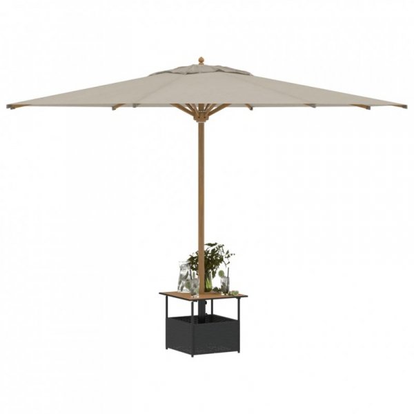 Stolik ogrodowy z otworem na parasol, czarny, 55x55x46,5 cm