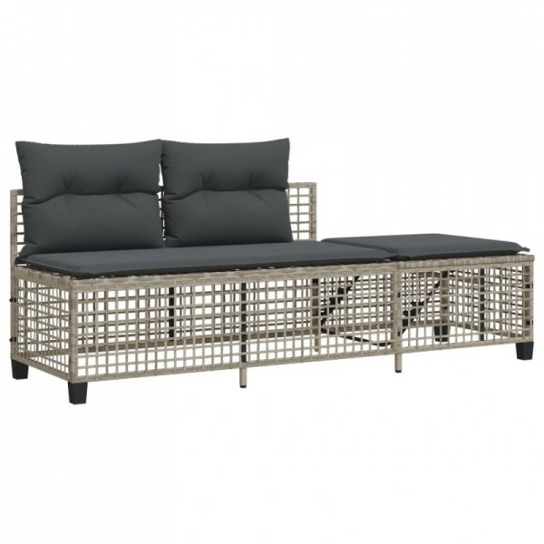 3-cz. narożna sofa ogrodowa z poduszkami, jasnoszara