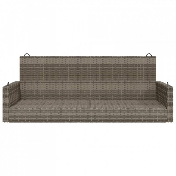 Ławka bujana, szara, 119x56x48 cm, polirattan