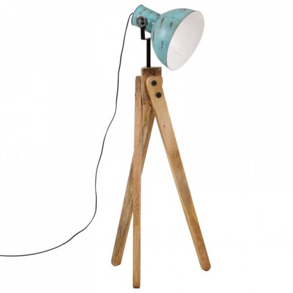 Lampa stojąca, 25 W, postarzany niebieski, 45x45x120 cm, E27