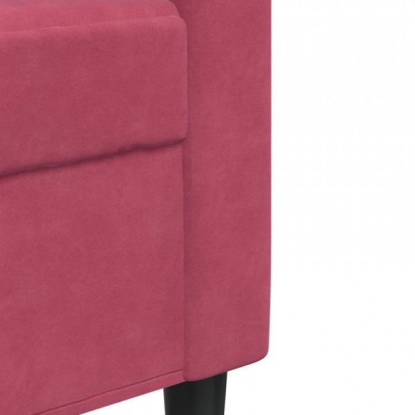 Sofa 3-osobowa, winna czerwień, 210 cm, obita aksamitem