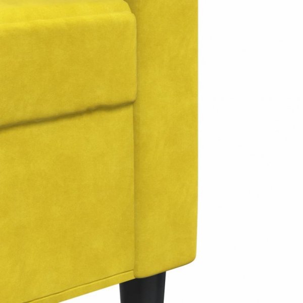 Sofa 3-osobowa, żółty, 210 cm, tapicerowana aksamitem