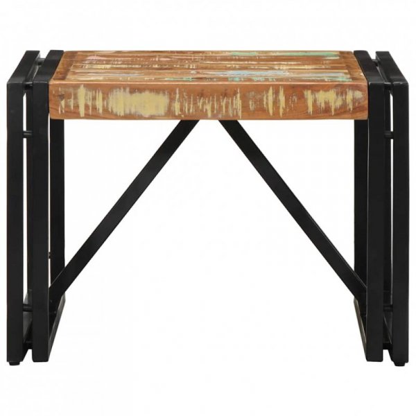 Stolik kawowy wielokolorowy 50x50x35 cm lite drewno odzyskane