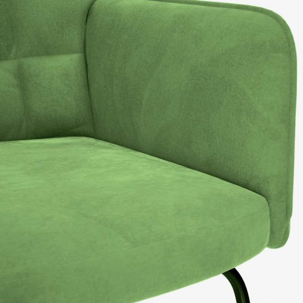 Fotel bujany, jasnozielony, tapicerowany aksamitem