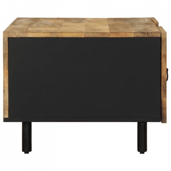 Stolik kawowy, czarny, 100x54x40 cm, lite surowe drewno mango