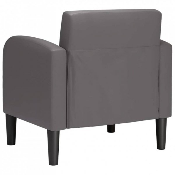 Sofa Fotel z Podłokietnikami Szary 54 cm Skóra ekologiczna