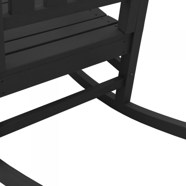 Krzesło bujane  Czarne 70x92x108 cm HDPE