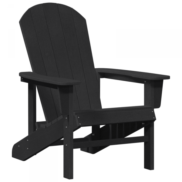 Krzesło Adirondack  Czarne 74x82x91 cm HDPE