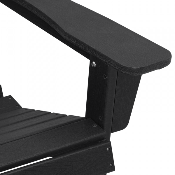 Krzesło Adirondack  Czarne 74x82x91 cm HDPE