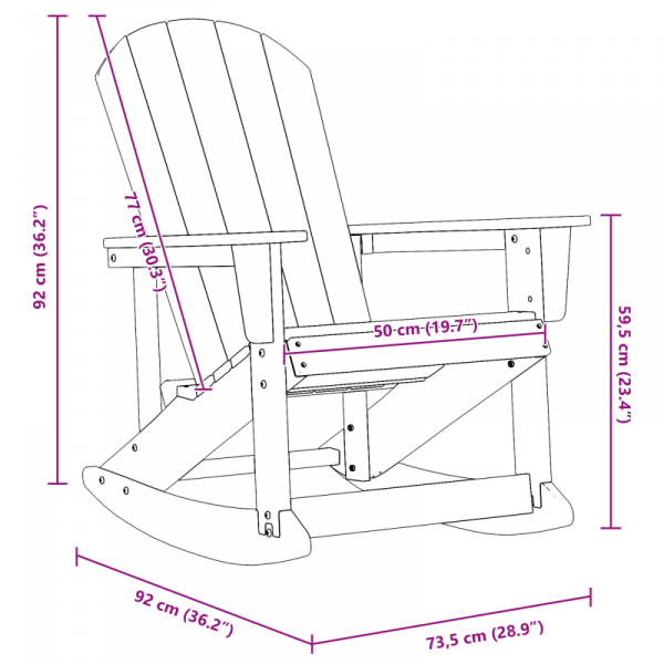 Fotel Bujany Adirondack Czarny 73.5x92x90 cm HDPE