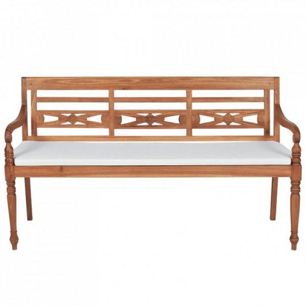 Ławka Batavia z poduszkami, 150 cm, drewno tekowe