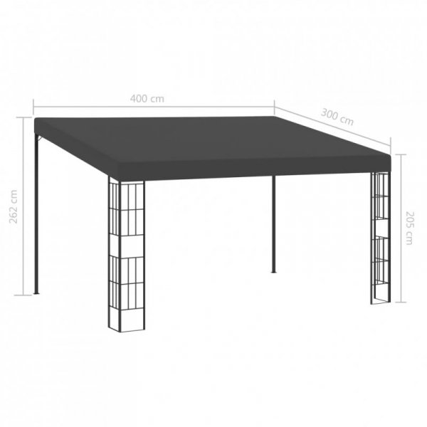 Altana przyścienna, 3x4 m, antracytowa, tkanina