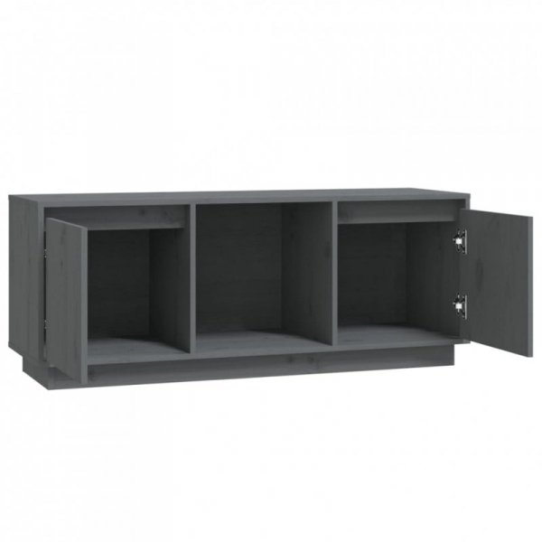 Szafka pod telewizor, szara 110,5x35x44 cm, lite drewno sosnowe