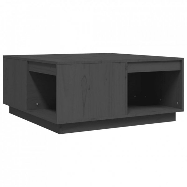 Stolik kawowy, szary, 80x81x36,5 cm, lite drewno sosnowe