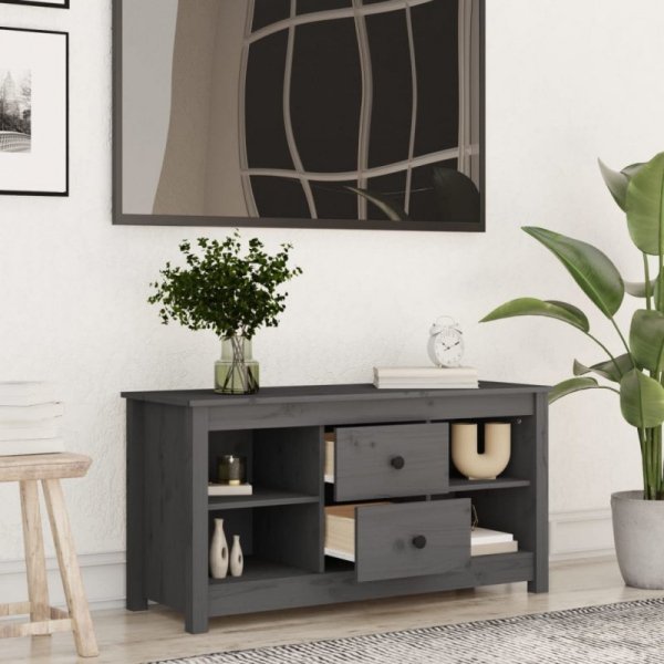 Szafka pod telewizor, szara, 103x36,5x52 cm, drewno sosnowe