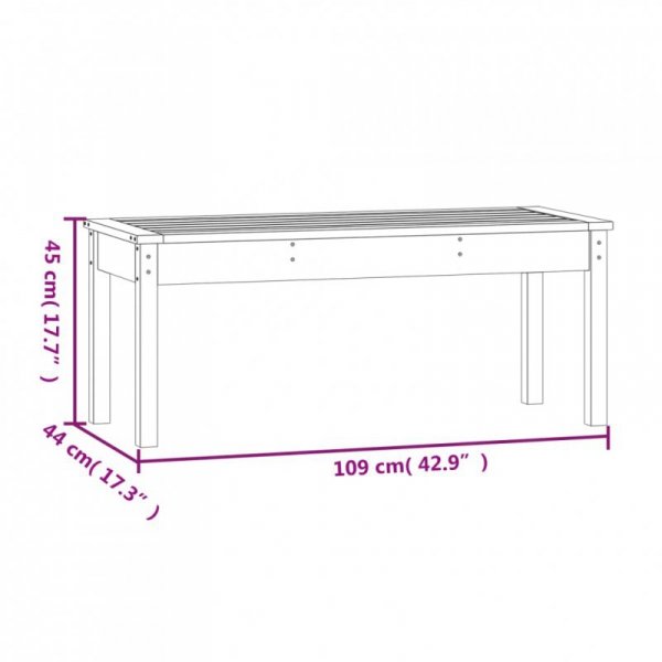 Ławka ogrodowa, 109x44x45 cm, lite drewno sosnowe