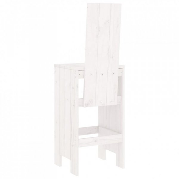 Stołki barowe, 2 szt., białe, 40x42x120 cm, lite drewno sosnowe