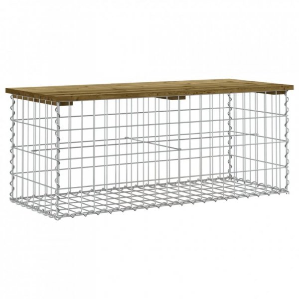 Ławka ogrodowa z gabionem, 103x44x42 cm, impregnowana sosna
