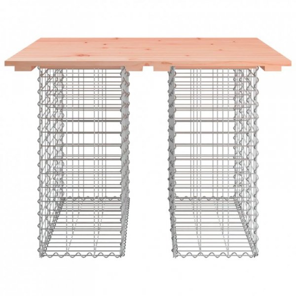 Ławka ogrodowa, gabion, 100x102x72 cm, lite drewno daglezjowe
