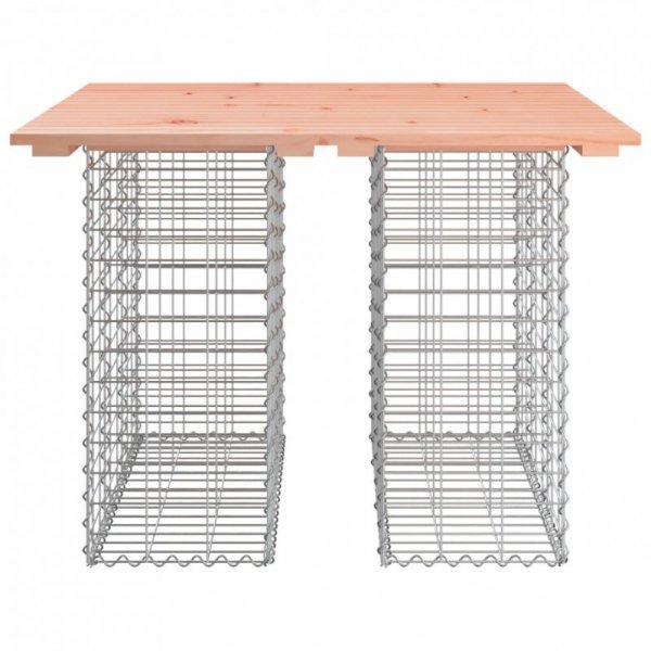 Ławka ogrodowa, gabion, 100x102x72 cm, lite drewno daglezjowe