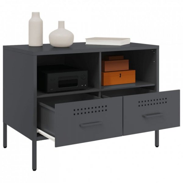Szafki RTV, 2 szt., antracytowe, 68x39x50,5 cm, stalowe