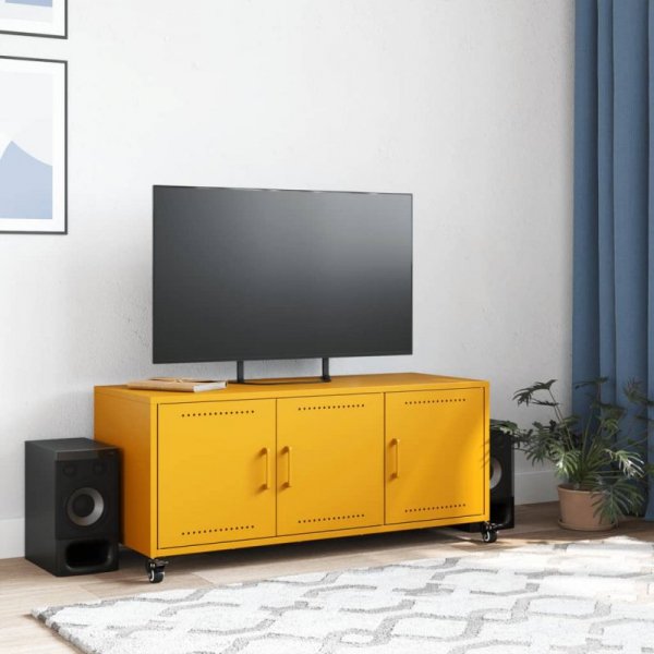 Szafka RTV, musztardowa, 100,5x39x43,5 cm, stal