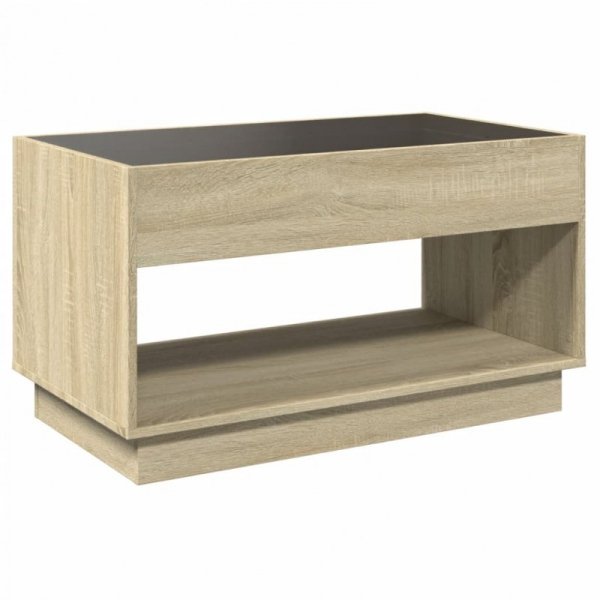 Stolik kawowy z LED Infinity, dąb sonoma, 90x50x50 cm