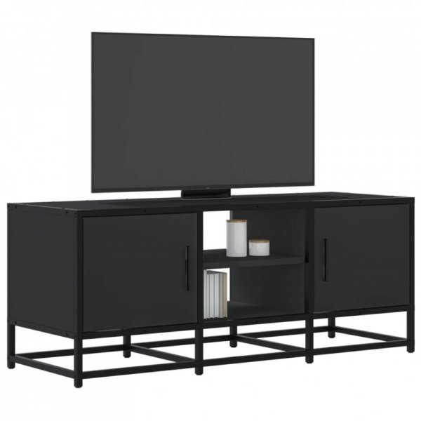 Szafka pod TV, czarna, 100x35x41 cm, materiał drewnopochodny