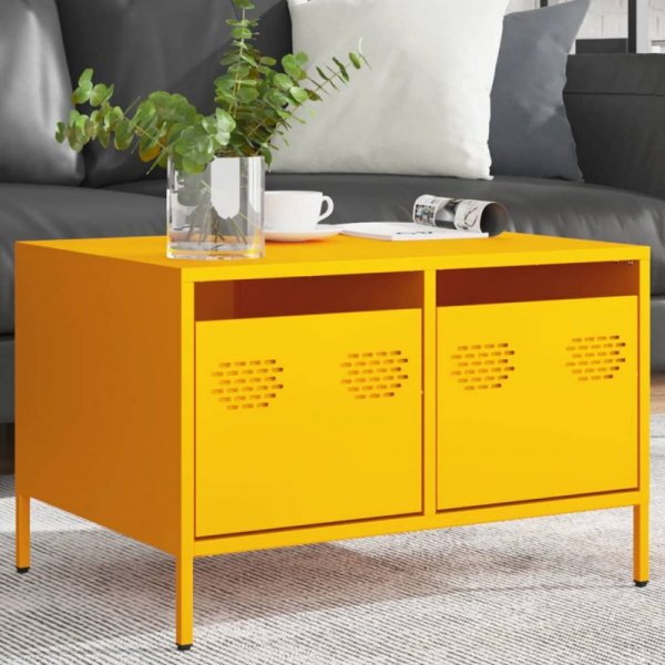 Szafka RTV, musztardowa, 68x50x43,5 cm, stal walcowana na zimno