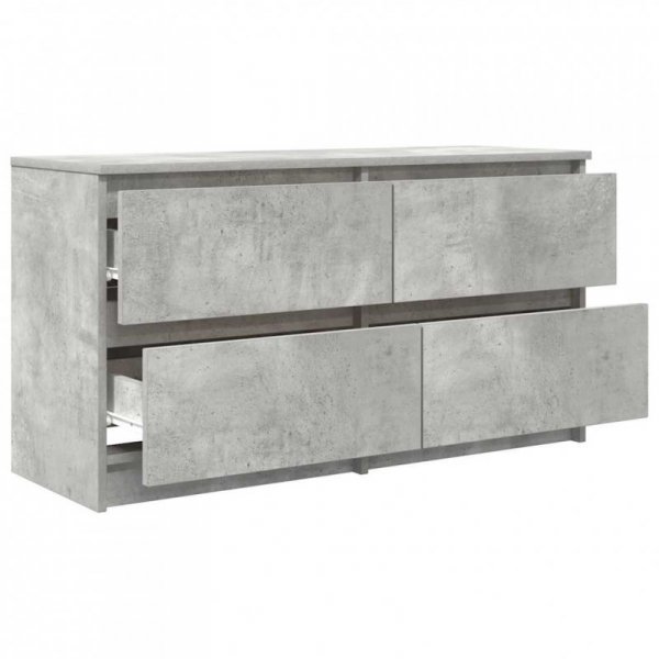 Szafka RTV Beton Szary 100x35x54 cm Drewno klejone