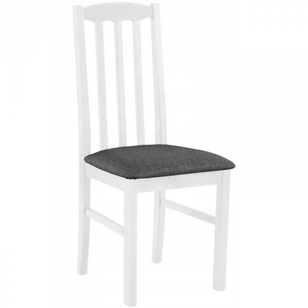 Białe krzesło DK48 z czarnym siedziskiem 28B