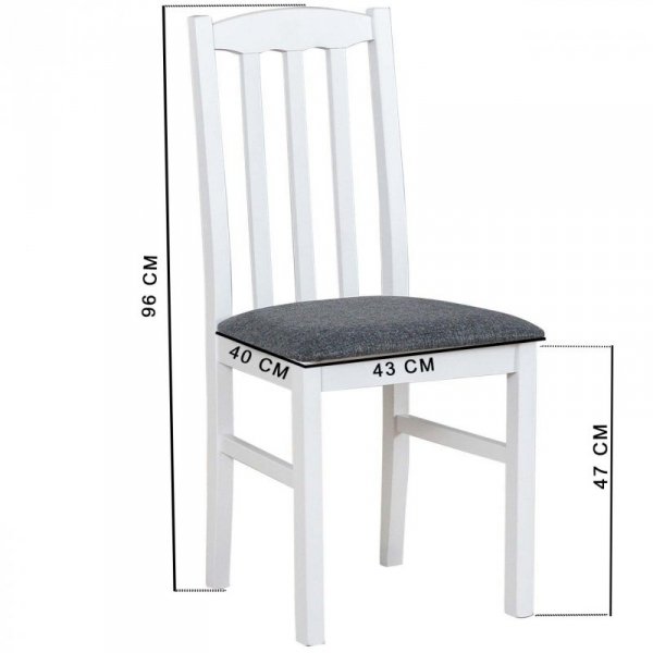 Białe krzesło DK48 z czarnym siedziskiem 28B