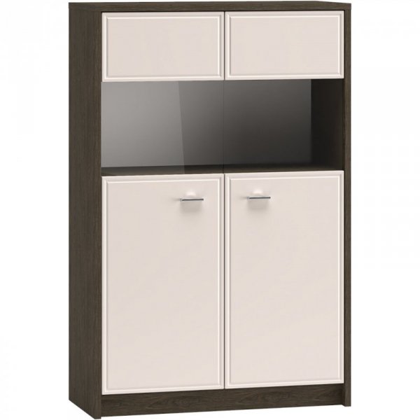 Witryna AVANTI 03 dąb windmill ciemny / kaszmir połysk