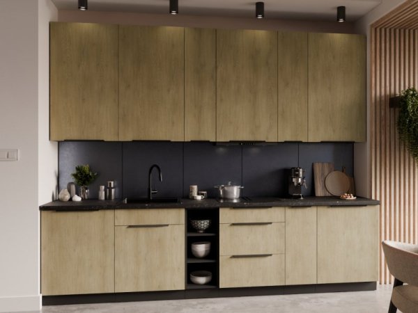 Kuchnia CAMERON 2 czarny / dąb artisan