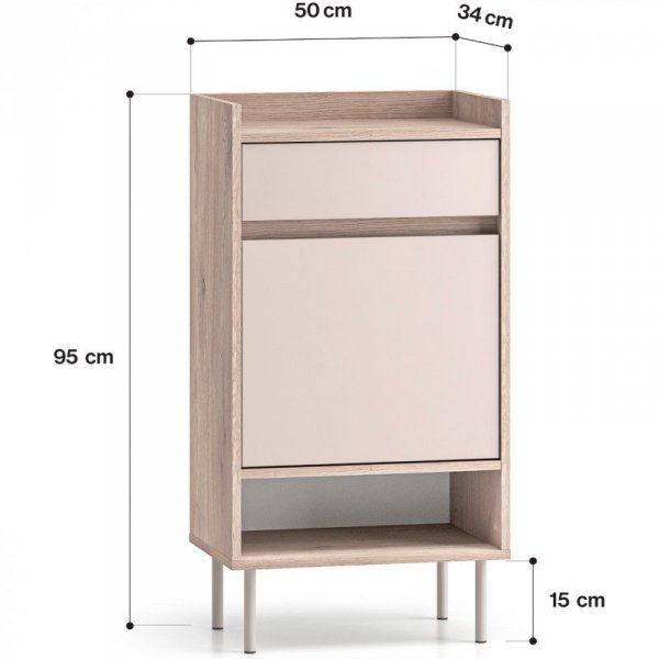 Garderoba FLEUR 1 dąb cremona terracotta / kaszmir