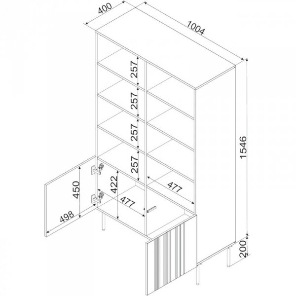 Regał ISOLA 100 czarny mat