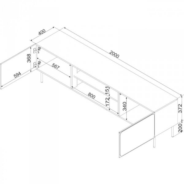 Komoda RTV VINCENT 200 EF indigo