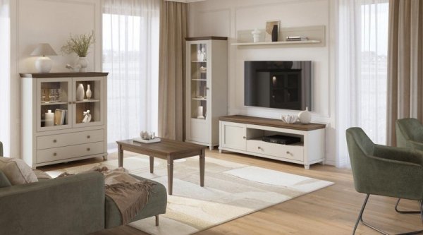 Meble do salonu TEVORA 5 beż jasny / dąb dunin