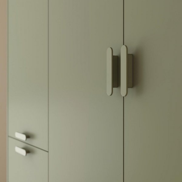 Regał CANDIS 88 zielony / dąb olejowany