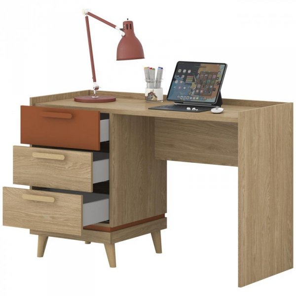 Biurko CANDIS 03 dąb olejowany / ceglany