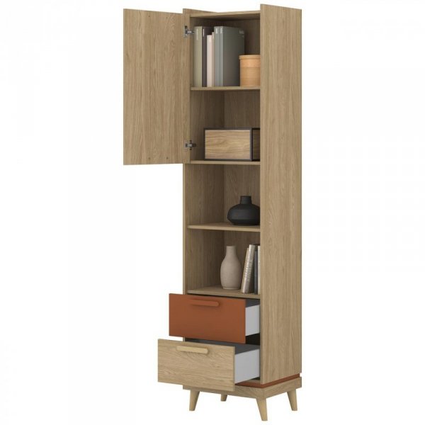 Regał CANDIS 88 dąb olejowany / ceglany