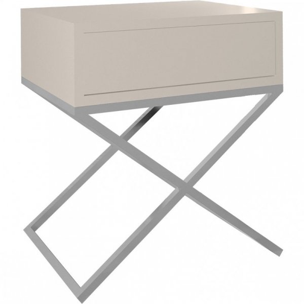 Stolik nocny SIENA kaszmir / chrom