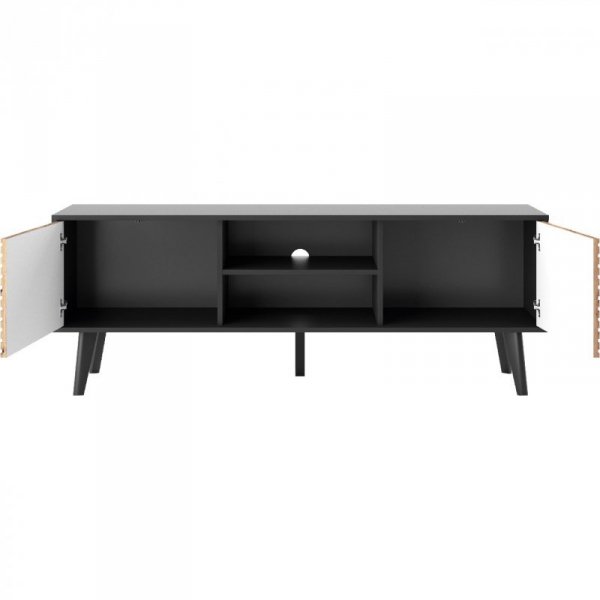 Szafka RTV WILLOW 01 czarny / dąb artisan