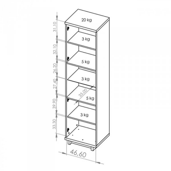 Witryna INEZA IN05 dąb artisan / czarny